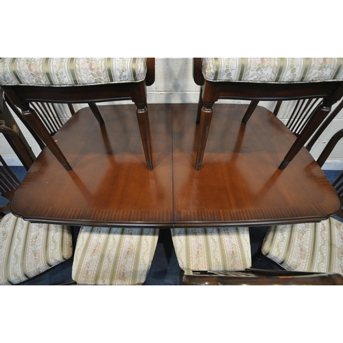 1242 - A STRONGBOW FURNITURE MAHOGANY EXTENDING DINING TABLE, with a single additional leaf, length 155cm x... 