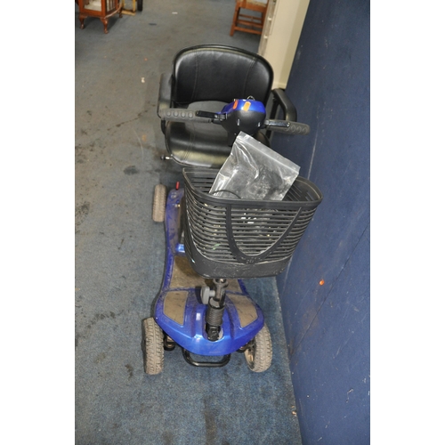 1002 - AN UNBRANDED MOBILITY SCOOTER with charger and key (doesn't appear to charge and battery flat)