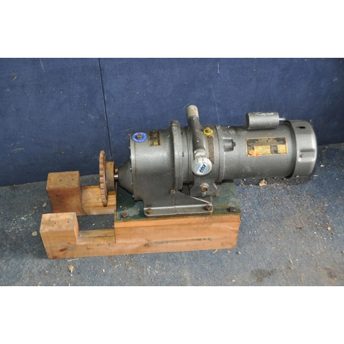 1056 - A COLLECTION OF INDUSTRIAL MACHINE PARTS including an All speeds motor with an Opperman gearbox and ... 