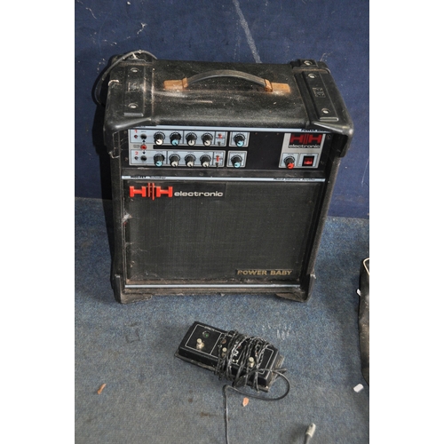 1063 - A HH POWER BABY 1980s GUITAR COMBO with footswitch and cover (PAT fail due to uninsulated plug, powe... 