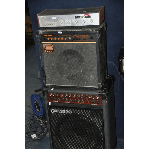 1071 - A COLLECTION OF UNTESTED AUDIO AND LIGHTING EQUIPMENT including a Roland DAC50D combo, a Carlsboro C... 