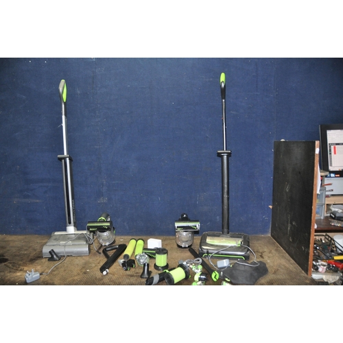 1073 - A COLLECTION OF G TECH 22V CORDLESS VACUUM CLEANERS including a K9 upright, an Air Ram upright (does... 