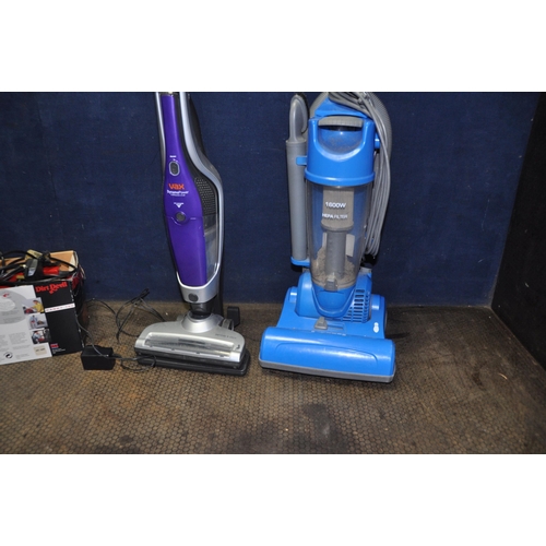 1085 - AN ARGOS UPRIGHT VACUUM CLEANER, a Dirt Devil handheld vacuum cleaner, a Prem I Air heated towel rai... 