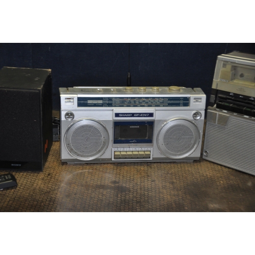 1087 - VINTAGE AND MODERN AUDIO EQUIPMENT including a Sony CMT-BX70DBi hi fi with matching speakers, DAB ae... 