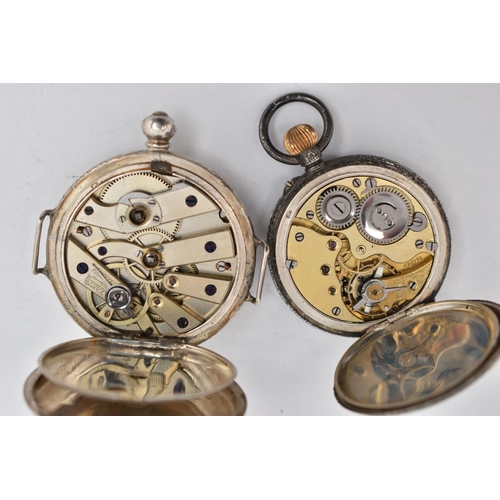 78 - TWO LADIES POCKET WATCHES, the first a key wound, open face pocket watch, Roman numeral dial, foliat... 