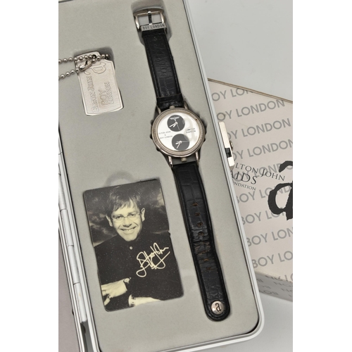 114 - AN ELTON JOHN AIDS FOUNDATION LIMITED EDITION WRISTWATCH, a cased Elton John aids foundation charity... 