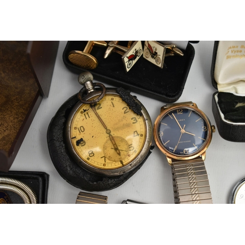 119 - A SELECTION OF WATCHES, to include a military open face pocket watch, reverse stamped GSTP G19869 wi... 