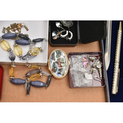 120 - A SELECTION OF MAINLY COSTUME JEWELLERY AND WATCHES, to include a stainless steel Michael Kors wrist... 