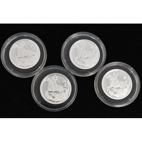 150 - A GROUP OF FOUR BOXED 2019 SILVER PROOF SOVEREIGN COINS for GIBRALTAR