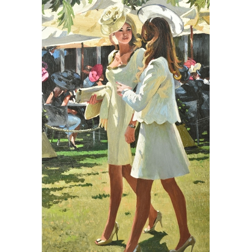 310 - SHERREE VALENTINE DAINES (BRITISH 1959) 'THE COLOUR AND GLAMOUR OF ASCOT', a signed limited edition ... 