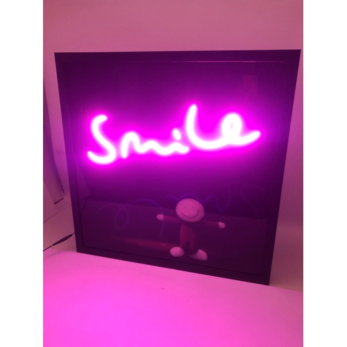 313 - DOUG HYDE ( BRITISH 1972) 'KEEP SMILING', a LED mixed media print, 107/195 with certificate, pink LE... 