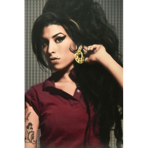 315 - NICK HOLDSWORTH (BRITISH CONTEMPORARY) 'AMY WINEHOUSE', a portrait of the tragic popstar, signed bot... 