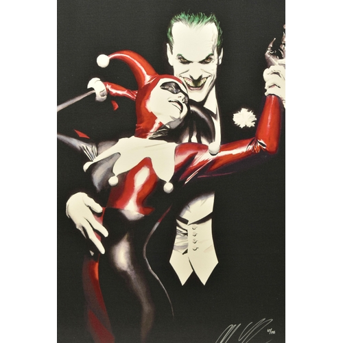 319 - ALEX ROSS (AMERICAN CONTEMPORARY) 'TANGO WITH EVIL' the Clown Prince and Harley Quinn, signed limite... 