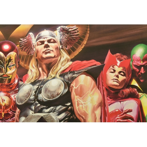 320 - ALEX ROSS FOR MARVEL COMICS 'ASSEMBLE', a signed limited print on paper, depicting Avengers Super He... 