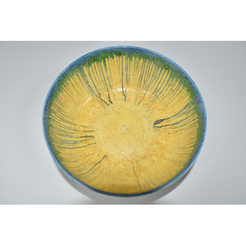 330 - A CLARICE CLIFF PATINA 'COUNTRY' PATTERN BOWL, painted with a country landscape on a textured spatte... 