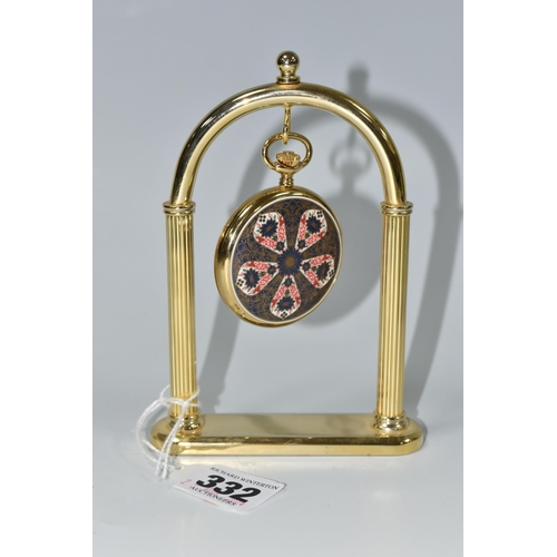 332 - A ROYAL CROWN DERBY MILLENNIUM POCKET WATCH AND STAND, commissioned by Goviers of Sidmouth, the case... 