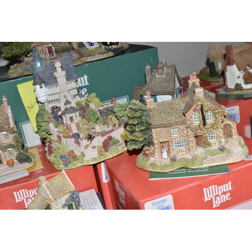 346 - SEVENTEEN LILLIPUT LANE SCULPTURES FROM THE NORTH, mostly boxed and some deeds where mentioned, comp... 