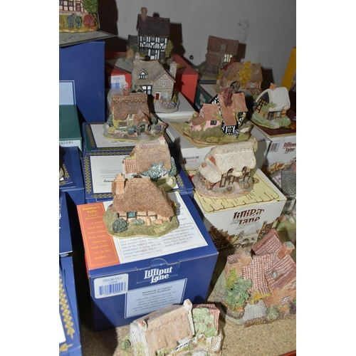 360 - TWENTY ONE LILLIPUT LANE SCULPTURES FROM THE MIDLANDS, mostly boxed and with deeds unless mentioned,... 