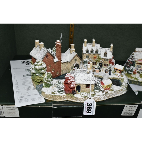 369 - SIX SNOW COVERED LILLIPUT LANE SCULPTURES FROM VAROUS COLLECTIONS, all boxed and with deeds except w... 