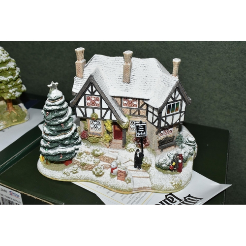 369 - SIX SNOW COVERED LILLIPUT LANE SCULPTURES FROM VAROUS COLLECTIONS, all boxed and with deeds except w... 