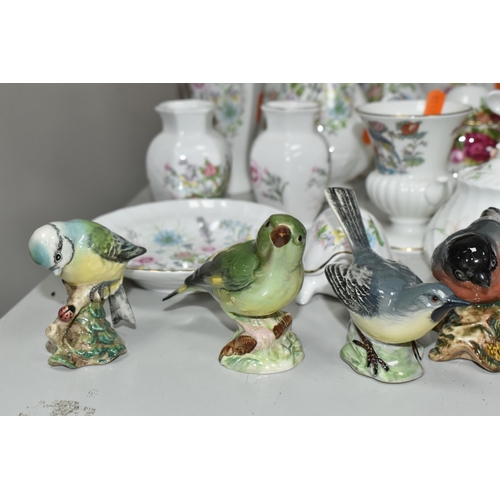 387 - A GROUP OF CERAMICS, to include a pair of Aynsley Wild Tudor table lamps, a Royal Albert Old Country... 