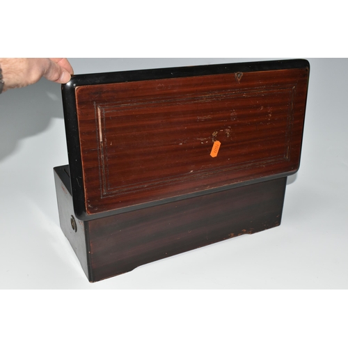 388 - A LATE NINETEENTH CENTURY SWISS MUSIC BOX, with simulated rosewood and ebonised case, plays eight ai... 