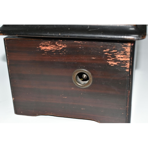 388 - A LATE NINETEENTH CENTURY SWISS MUSIC BOX, with simulated rosewood and ebonised case, plays eight ai... 