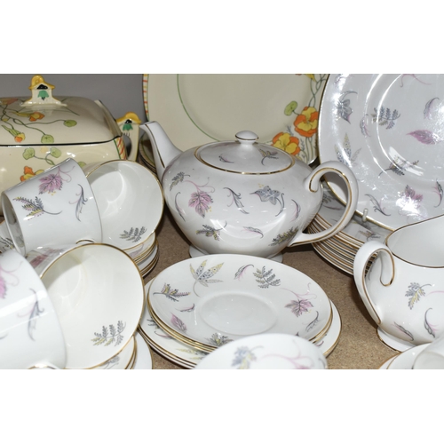 409 - A GROUP OF BURLEIGH WARE 'GOLDEN GLEAM' PATTERN DINNERWARE AND TUSCAN 'WINDSWEPT' PATTERN TEAWARE, '... 