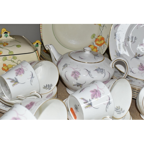 409 - A GROUP OF BURLEIGH WARE 'GOLDEN GLEAM' PATTERN DINNERWARE AND TUSCAN 'WINDSWEPT' PATTERN TEAWARE, '... 