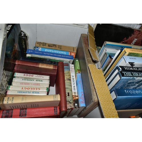 415 - FOUR BOXES OF BOOKS containing approximately 100 miscellaneous titles, mostly in hardback formats on... 