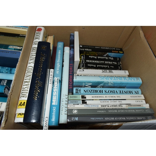 415 - FOUR BOXES OF BOOKS containing approximately 100 miscellaneous titles, mostly in hardback formats on... 