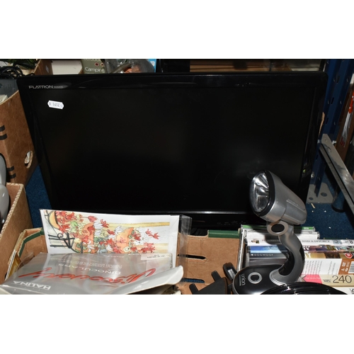 417 - TWO BOXES OF ELECTRICAL EQUIPMENT, to include an L.G Flatron W2043S flat screen monitor, a sealed bo... 