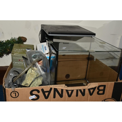 417 - TWO BOXES OF ELECTRICAL EQUIPMENT, to include an L.G Flatron W2043S flat screen monitor, a sealed bo... 