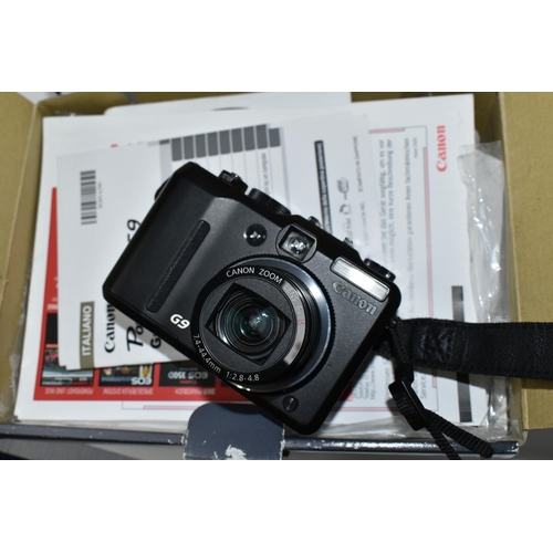 435 - A BOXED CANON POWERSHOT G9 DIGITAL CAMERA, box contains instructions in Italian and German, software... 