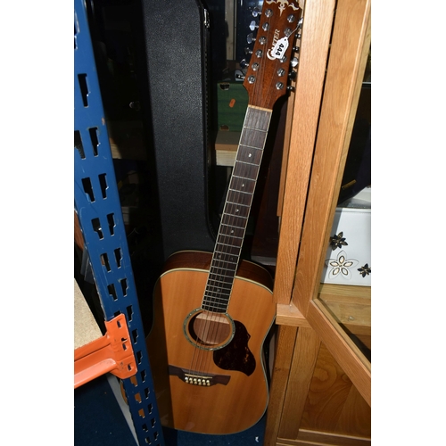 444 - A CASED CRAFTER TWELVE STRING ACOUSTIC GUITAR, model no DB-12/N, serial no 16030034, with mother of ... 