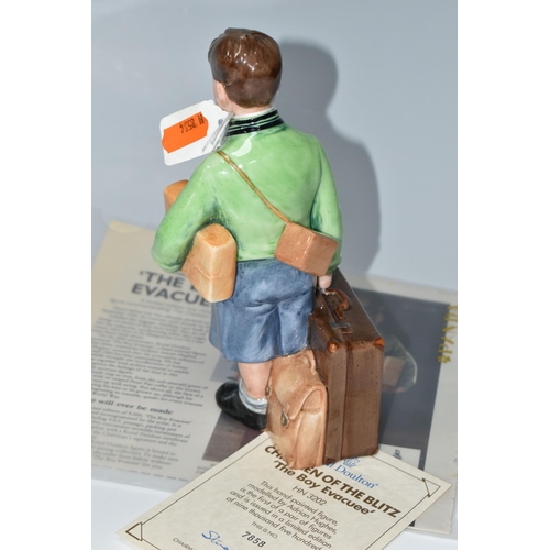 457 - A ROYAL DOULTON 'THE BOY EVACUEE' HN3202 FIGURE, from 'Children of the Blitz' series, limited editio... 