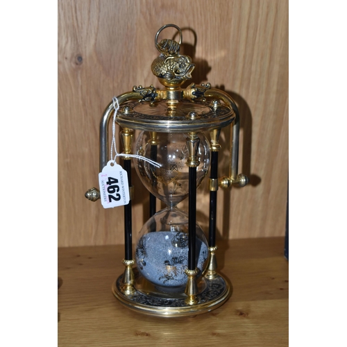 462 - A NATIONAL MARITIME HISTORICAL SOCIETY REPRODUCTION MARITIME CHRONOMETER, AND A SIMILAR HOURGLASS, t... 