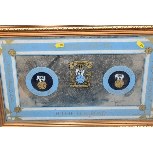 466 - A FRAMED AND GLAZED SIGNED COVENTRY CITY FOOTBALL SHIRT, signed to the front in marker pen by the te... 