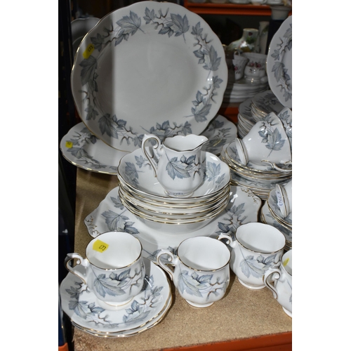 473 - A GROUP OF ROYAL ALBERT 'SILVER MAPLE' PATTERN DINNERWARE, comprising two covered tureens, two oval ... 