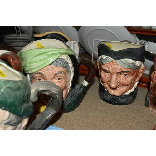 475 - TEN ROYAL DOULTON CHARACTER JUGS, comprising D6633 Veteran Motorist, D5420 Old Charley, D5823 Auld M... 