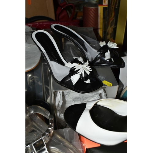 480 - THREE BOXES OF LADIES' SHOES, to include thirty six pairs of assorted shoes, size 37/UK 4.5 - 5, mak... 