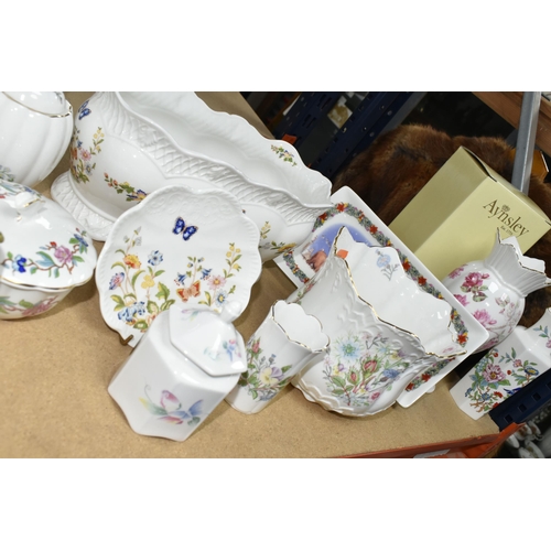 484 - A QUANTITY OF AYNSLEY GIFTWARE, vases, planters, trinket boxes, trinket dishes, patterns comprising ... 