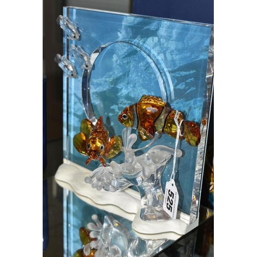 525 - A BOXED SWAROVSKI CRYSTAL 'WONDERS OF THE SEA: HARMONY' DIORAMA, annual piece for 2005, with clownfi... 