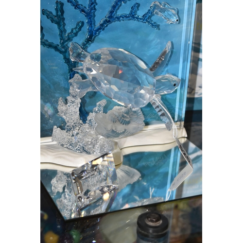 526 - A BOXED SWAROVSKI CRYSTAL 'WONDERS OF THE SEA: ETERNITY' DIORAMA, annual piece for 2006, with turtle... 