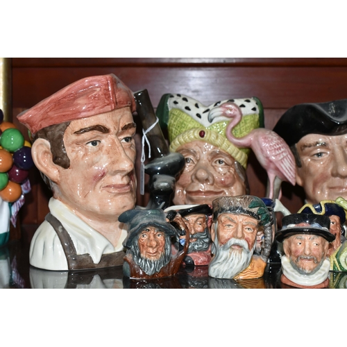 532 - A GROUP OF ROYAL DOULTON CHARACTER JUGS, comprising Character Jugs from Williamsburg: Blacksmith D65... 