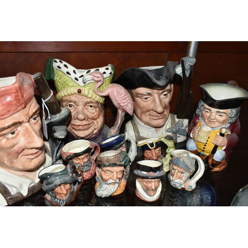 532 - A GROUP OF ROYAL DOULTON CHARACTER JUGS, comprising Character Jugs from Williamsburg: Blacksmith D65... 