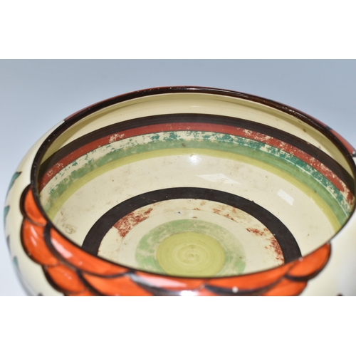 533 - A CLARICE CLIFF FANTASQUE 'LIMBERLOST' PATTERN BOWL, shape 55, painted with flowers and trees in a l... 