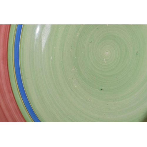 534 - A CLARICE CLIFF FANTASQUE 'TROPIC' PATTERN BOWL, painted with a stylised tropical landscape of house... 