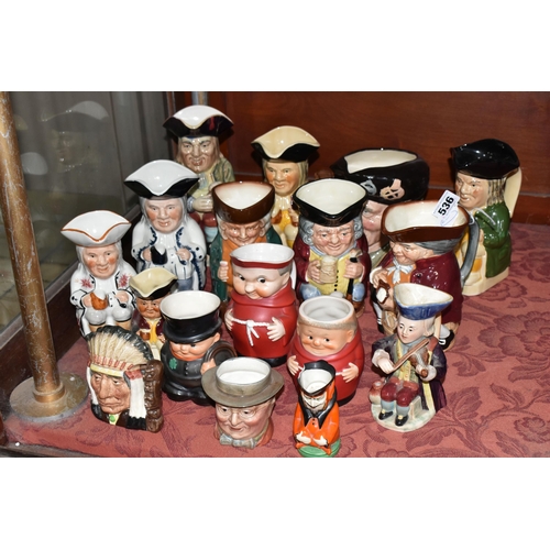 536 - A COLLECTION OF TOBY JUGS AND CHARACTER JUGS, to include Royal Doulton Toby XX, Jolly Toby and The S... 