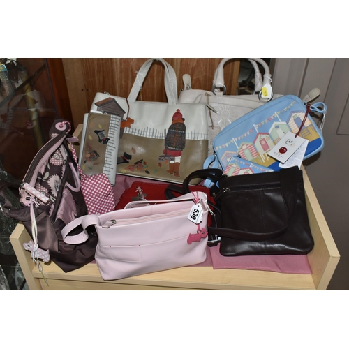 539 - A COLLECTION OF SIX RADLEY HANDBAGS, TWO PURSES AND A MATCHING YOSHI HANDBAG AND PURSE, comprising a... 